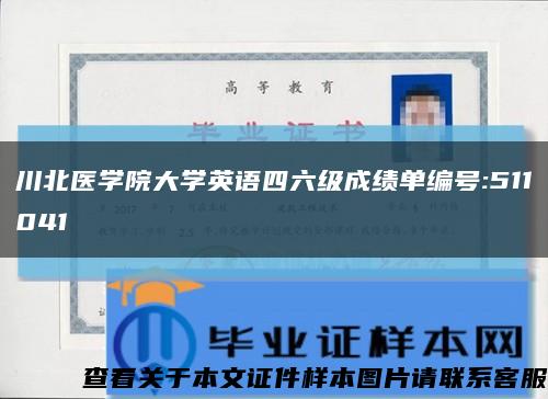 川北医学院大学英语四六级成绩单编号:511041缩略图