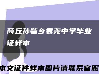 商丘孙砦乡袁尧中学毕业证样本缩略图