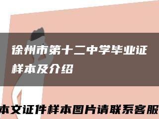 徐州市第十二中学毕业证样本及介绍缩略图