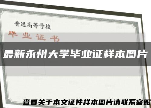 最新永州大学毕业证样本图片缩略图
