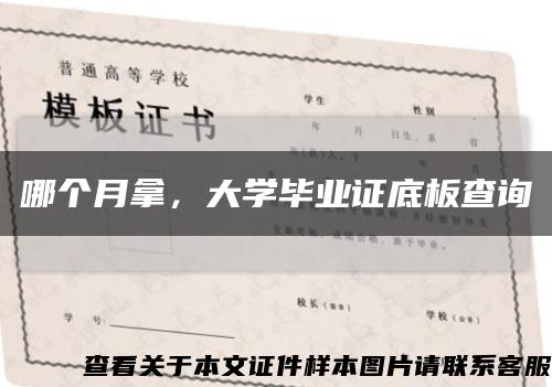 哪个月拿，大学毕业证底板查询缩略图