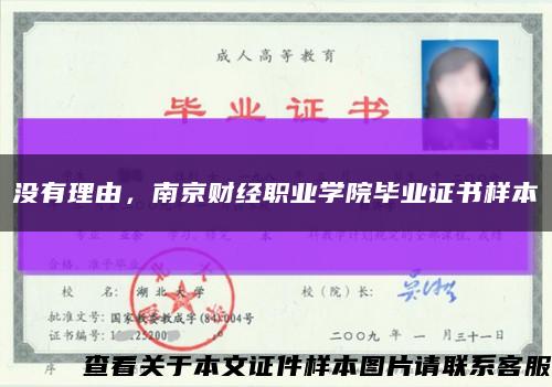 没有理由，南京财经职业学院毕业证书样本缩略图