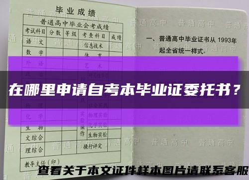 在哪里申请自考本毕业证委托书？缩略图