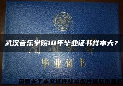 武汉音乐学院10年毕业证书样本大？缩略图