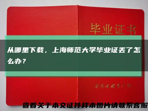 从哪里下载，上海师范大学毕业证丢了怎么办？缩略图