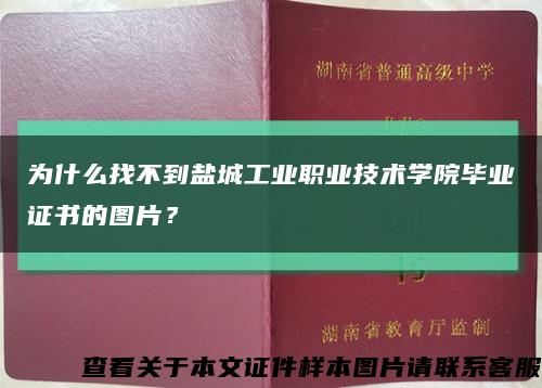 为什么找不到盐城工业职业技术学院毕业证书的图片？缩略图