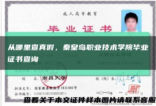 从哪里查真假，秦皇岛职业技术学院毕业证书查询缩略图