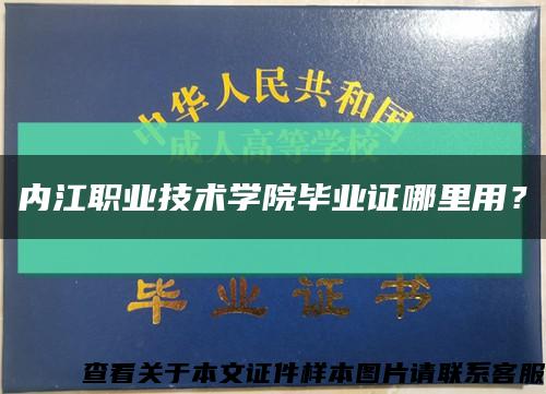 内江职业技术学院毕业证哪里用？缩略图