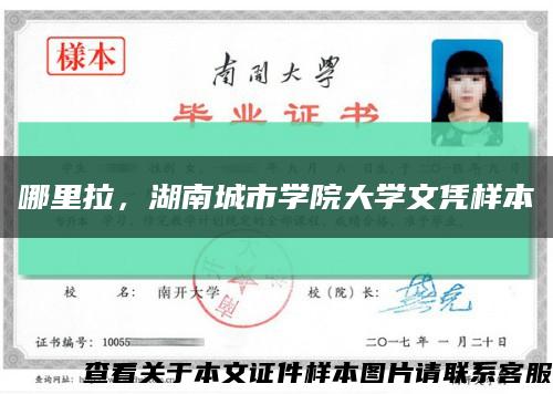 哪里拉，湖南城市学院大学文凭样本缩略图