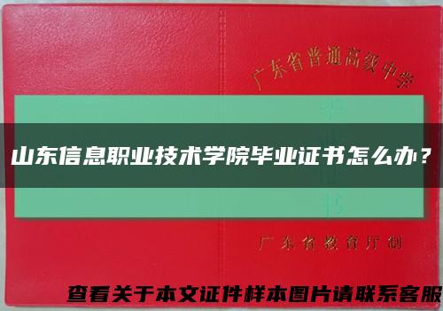山东信息职业技术学院毕业证书怎么办？缩略图
