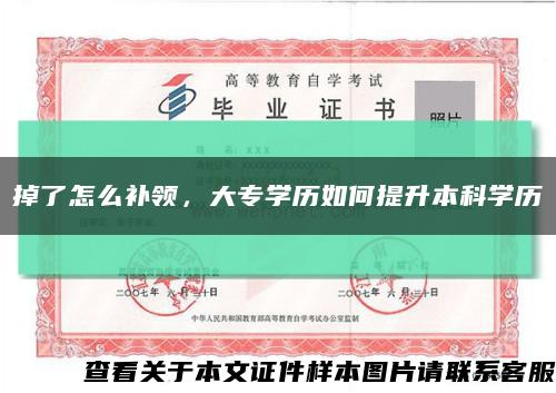 掉了怎么补领，大专学历如何提升本科学历缩略图