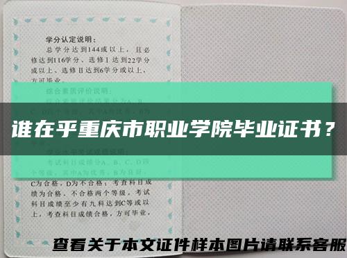 谁在乎重庆市职业学院毕业证书？缩略图
