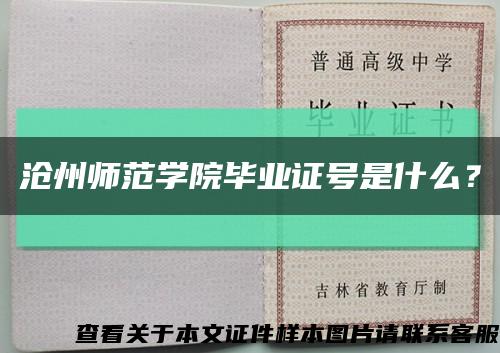 沧州师范学院毕业证号是什么？缩略图