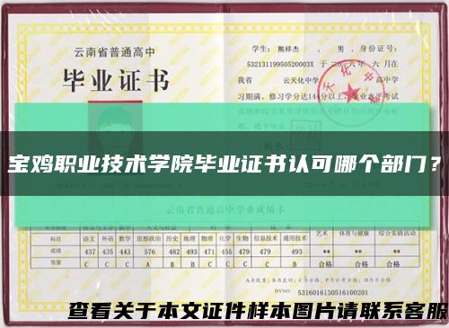 宝鸡职业技术学院毕业证书认可哪个部门？缩略图