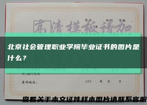 北京社会管理职业学院毕业证书的图片是什么？缩略图
