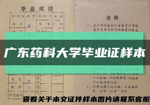 广东药科大学毕业证样本缩略图