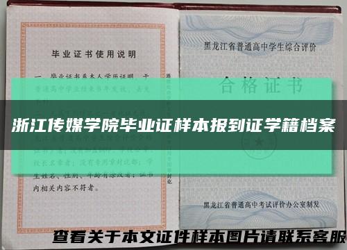 浙江传媒学院毕业证样本报到证学籍档案缩略图