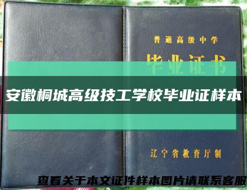 安徽桐城高级技工学校毕业证样本缩略图