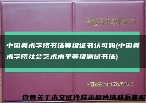 中国美术学院书法等级证书认可吗(中国美术学院社会艺术水平等级测试书法)缩略图