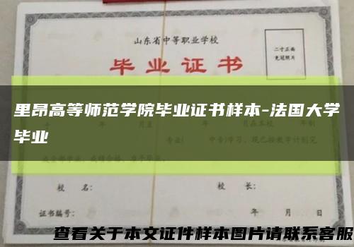 里昂高等师范学院毕业证书样本-法国大学毕业缩略图