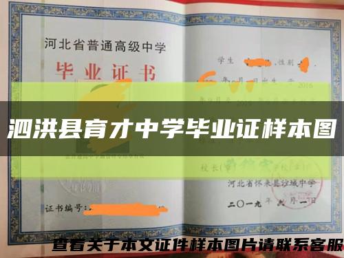 泗洪县育才中学毕业证样本图缩略图