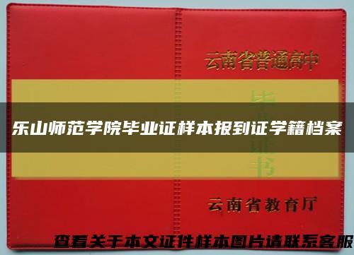 乐山师范学院毕业证样本报到证学籍档案缩略图