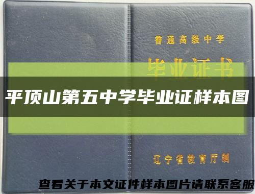 平顶山第五中学毕业证样本图缩略图