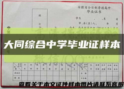 大同综合中学毕业证样本缩略图