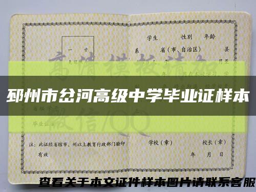邳州市岔河高级中学毕业证样本缩略图