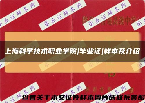 上海科学技术职业学院|毕业证|样本及介绍缩略图