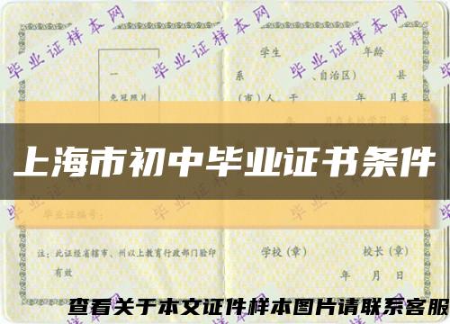 上海市初中毕业证书条件缩略图