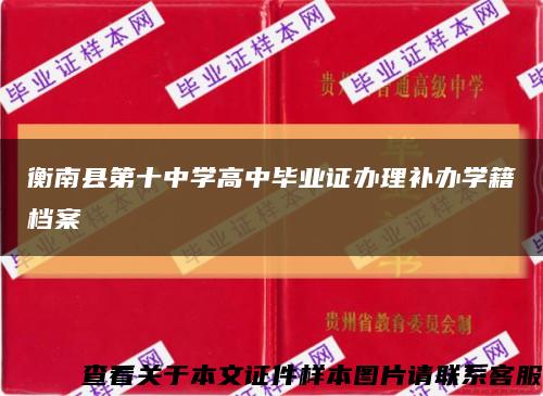 衡南县第十中学高中毕业证办理补办学籍档案缩略图
