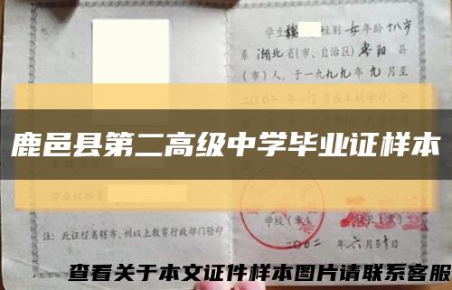 鹿邑县第二高级中学毕业证样本缩略图
