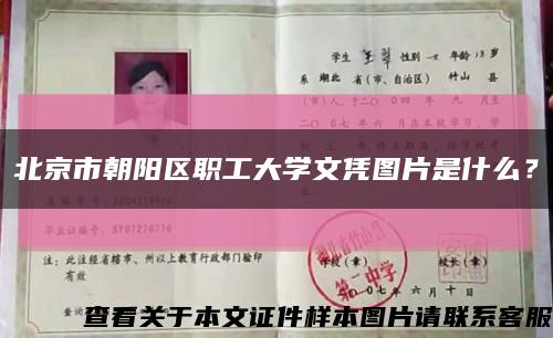 北京市朝阳区职工大学文凭图片是什么？缩略图