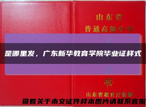 是哪里发，广东新华教育学院毕业证样式缩略图