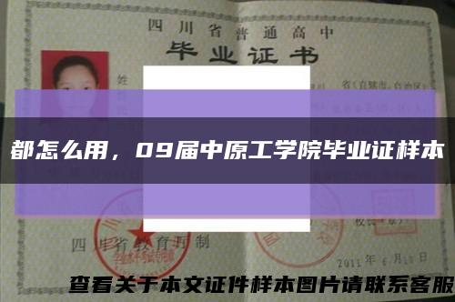 都怎么用，09届中原工学院毕业证样本缩略图