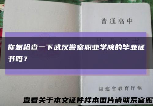 你想检查一下武汉警察职业学院的毕业证书吗？缩略图