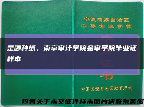 是哪种纸，南京审计学院金审学院毕业证样本缩略图