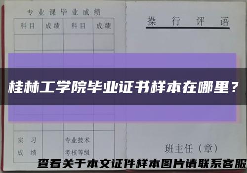 桂林工学院毕业证书样本在哪里？缩略图