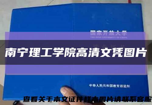 南宁理工学院高清文凭图片缩略图
