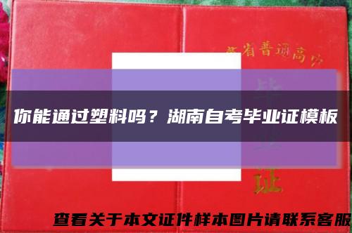 你能通过塑料吗？湖南自考毕业证模板缩略图