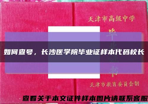 如何查号，长沙医学院毕业证样本代码校长缩略图