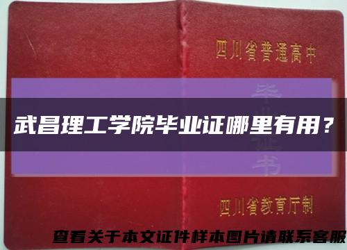 武昌理工学院毕业证哪里有用？缩略图