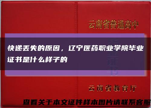 快递丢失的原因，辽宁医药职业学院毕业证书是什么样子的缩略图