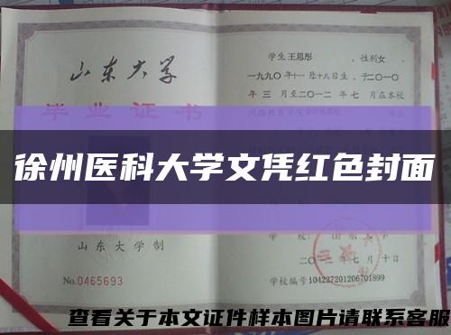 徐州医科大学文凭红色封面缩略图