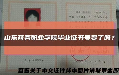 山东商务职业学院毕业证书号变了吗？缩略图