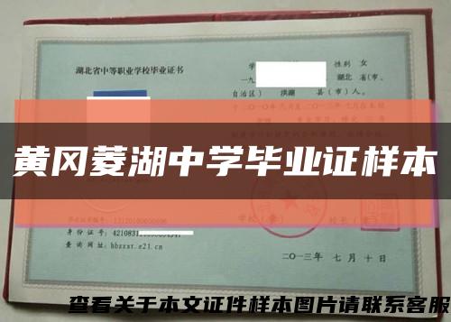黄冈菱湖中学毕业证样本缩略图