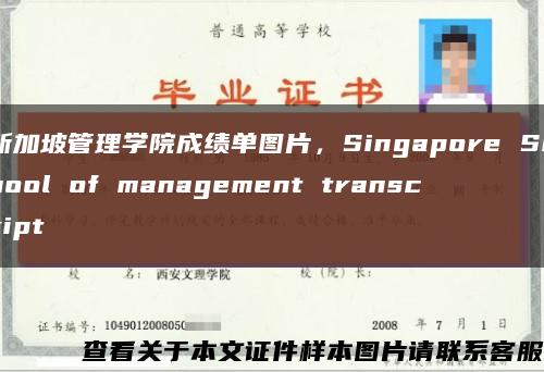 新加坡管理学院成绩单图片，Singapore School of management transcript缩略图