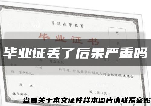 毕业证丢了后果严重吗缩略图