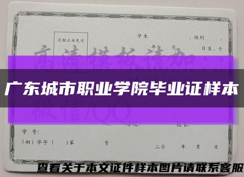 广东城市职业学院毕业证样本缩略图